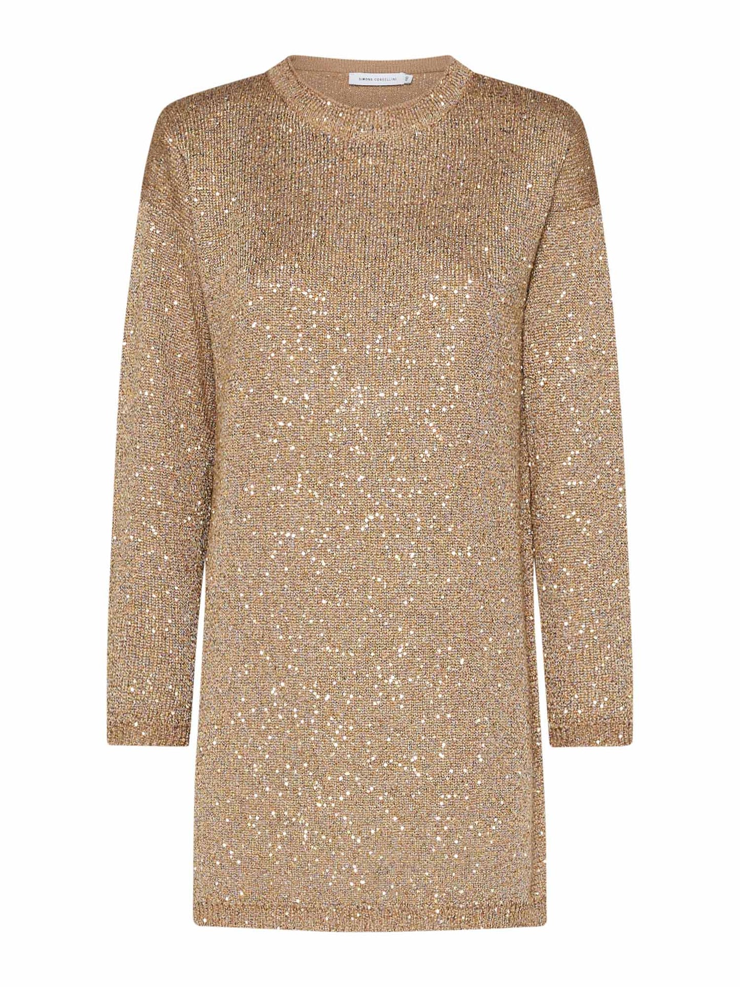 Sequin dress with over opening in the back