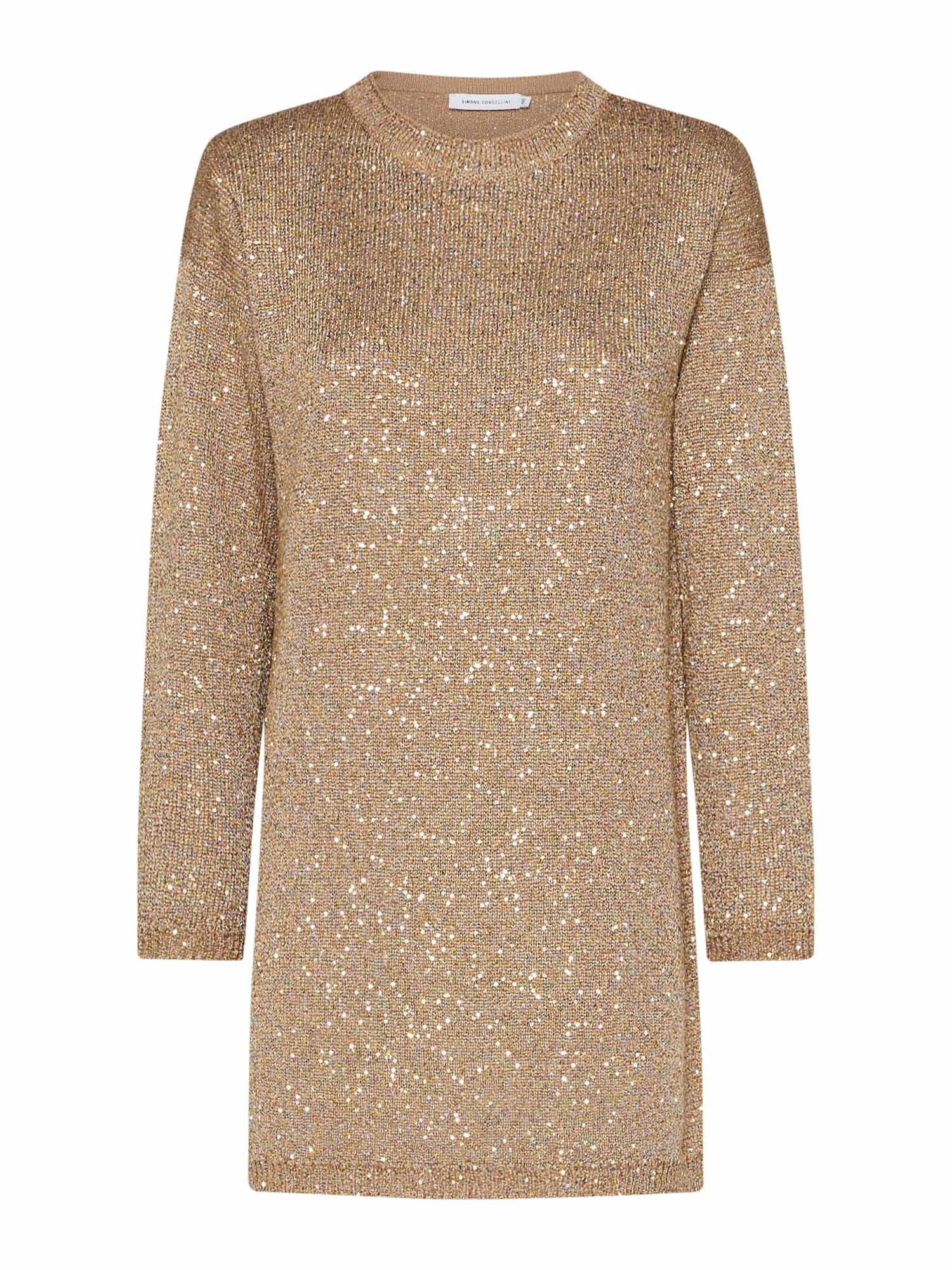 Sequin dress with over opening in the back