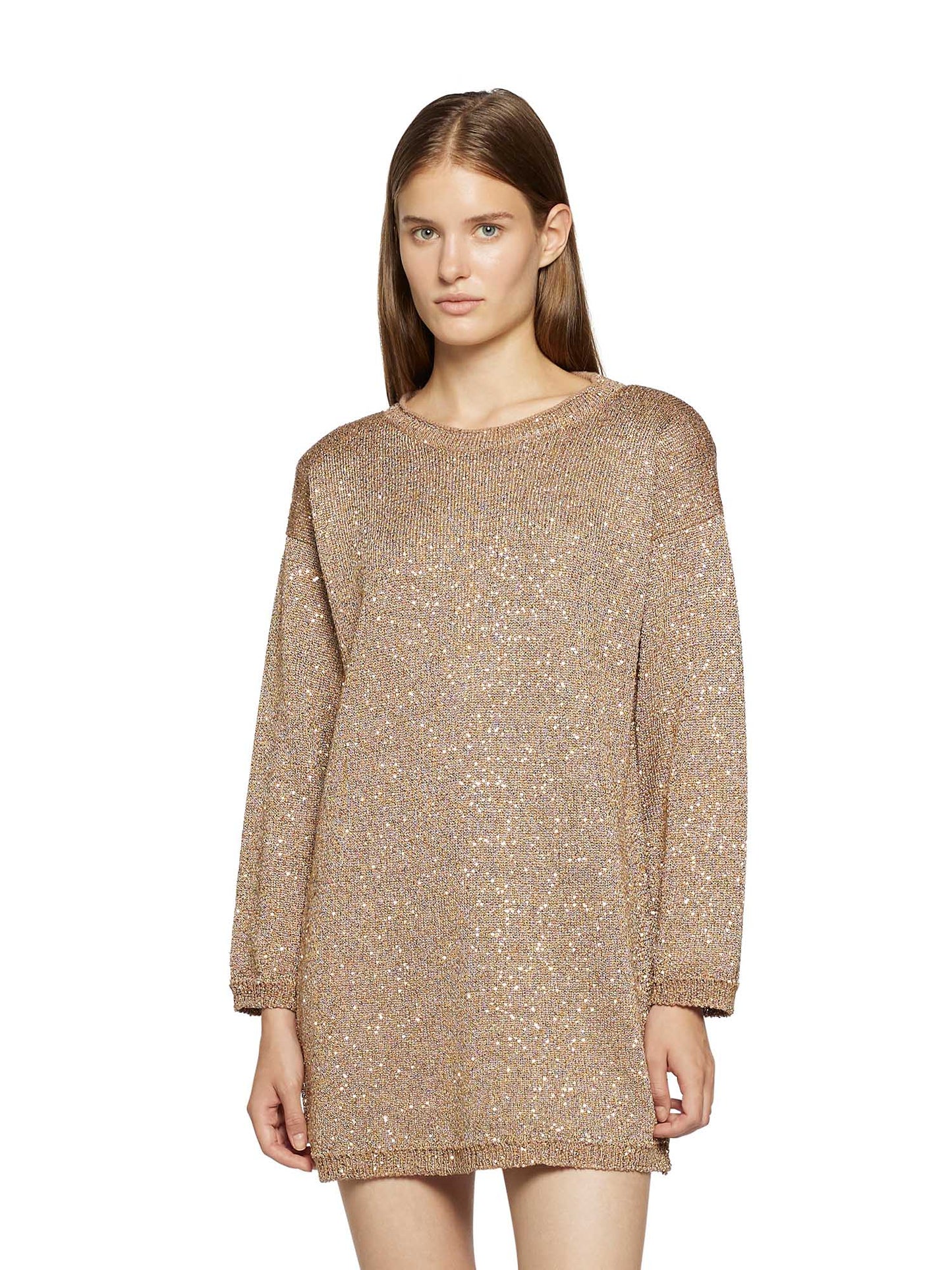 Sequin dress with over opening in the back