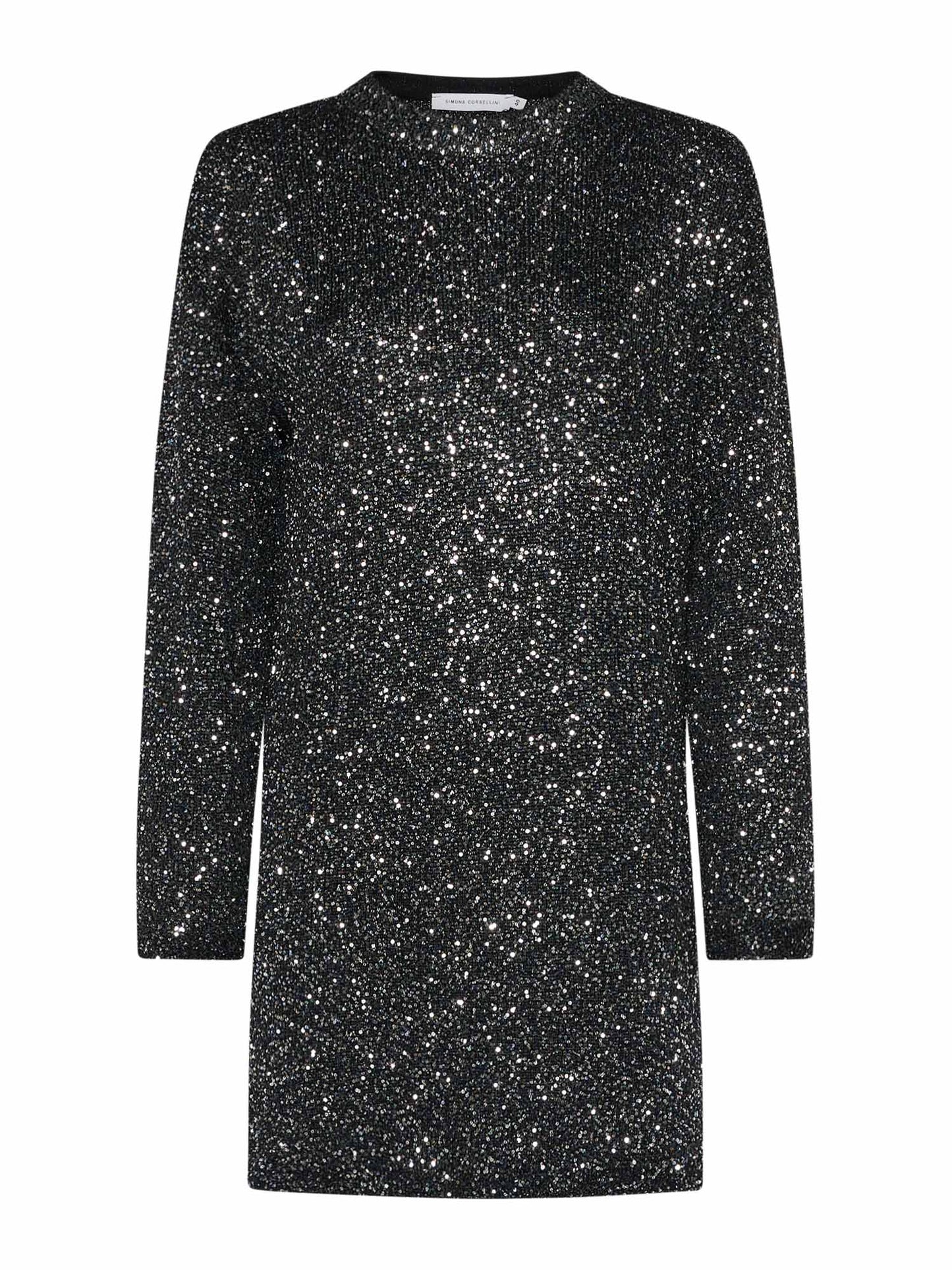 Sequin dress with over opening in the back