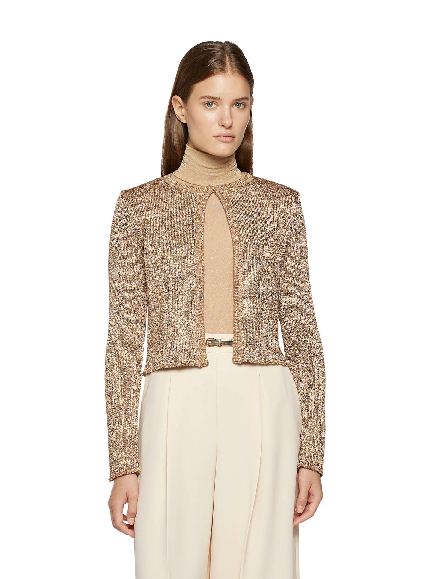 Tricot jacket with sequins