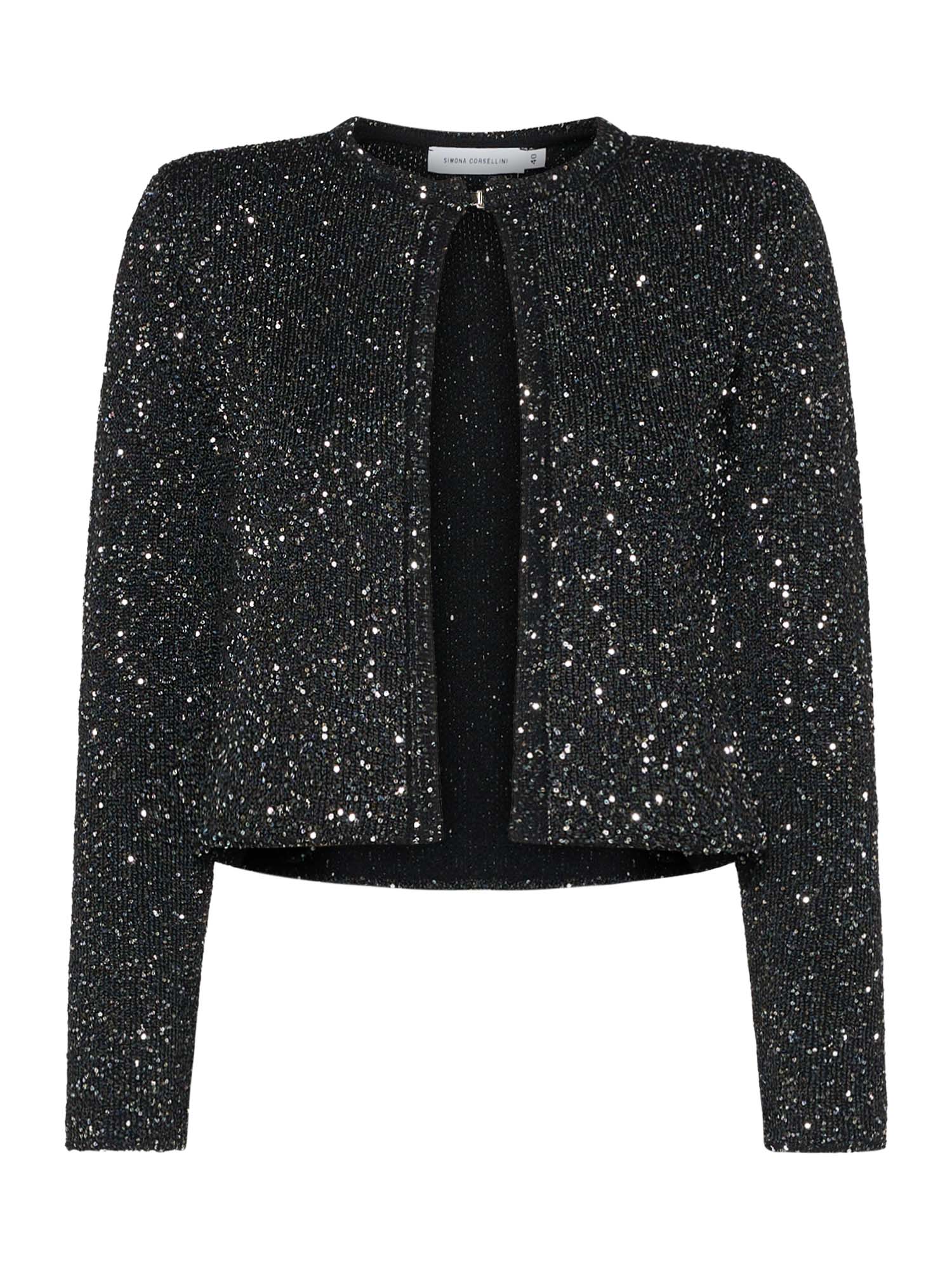 Tricot jacket with sequins