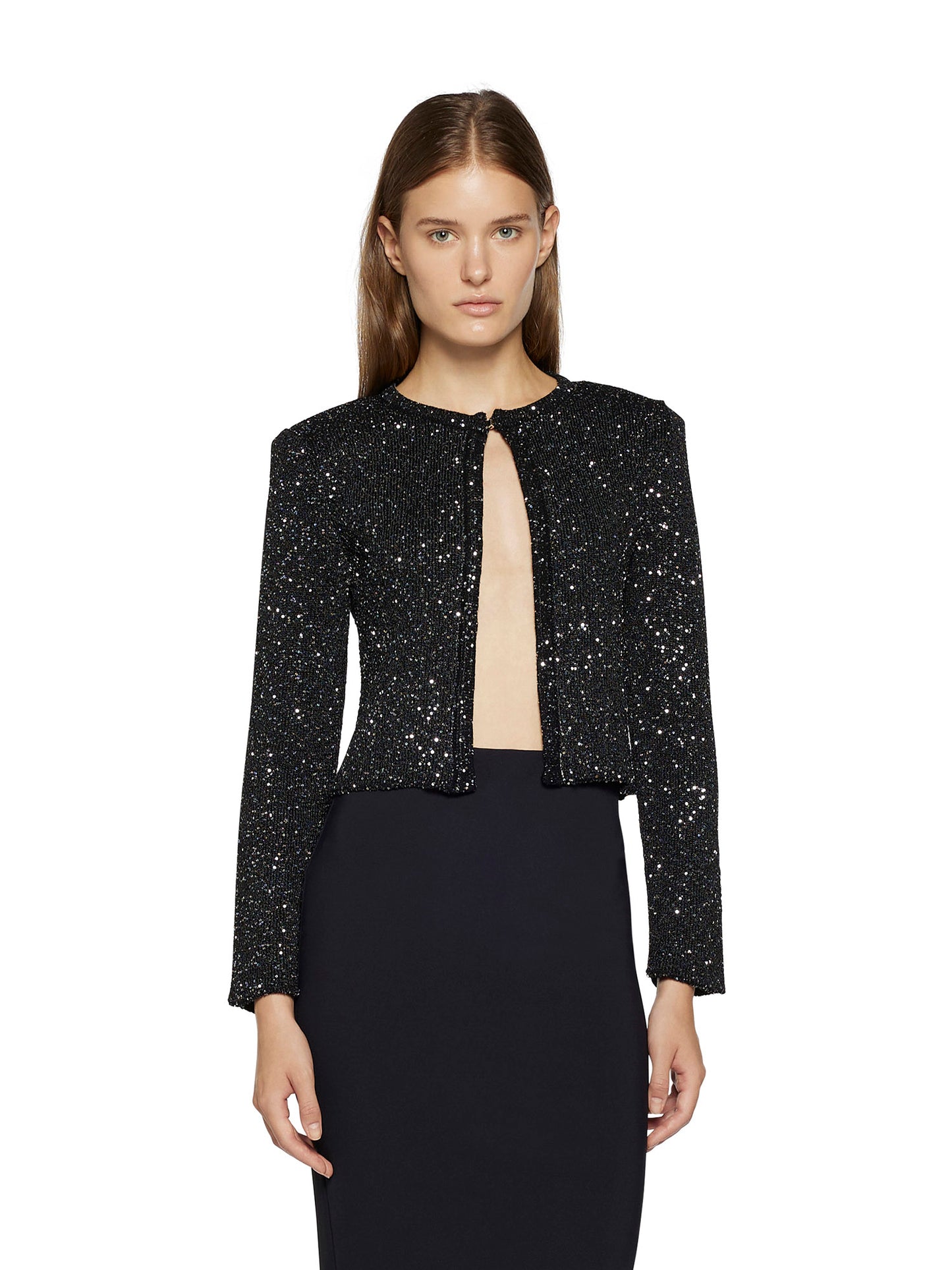 Tricot jacket with sequins