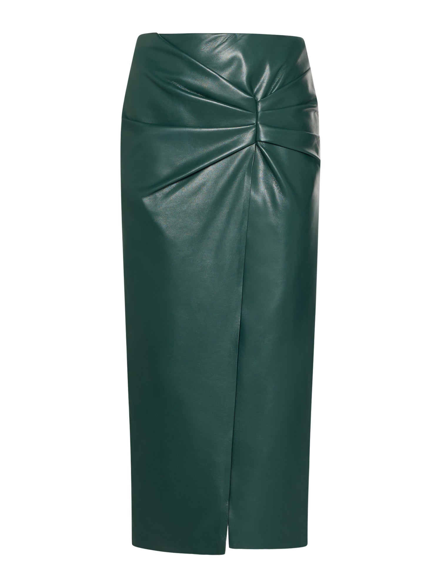 Vegan leather skirt with waist knot