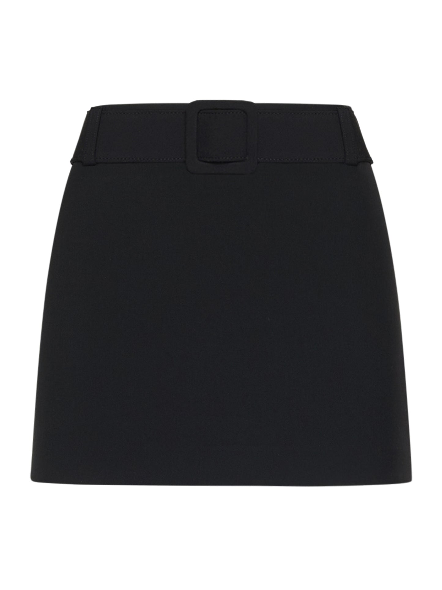 Poly cotton viscose elastane miniskirt with maxi belt and buckle