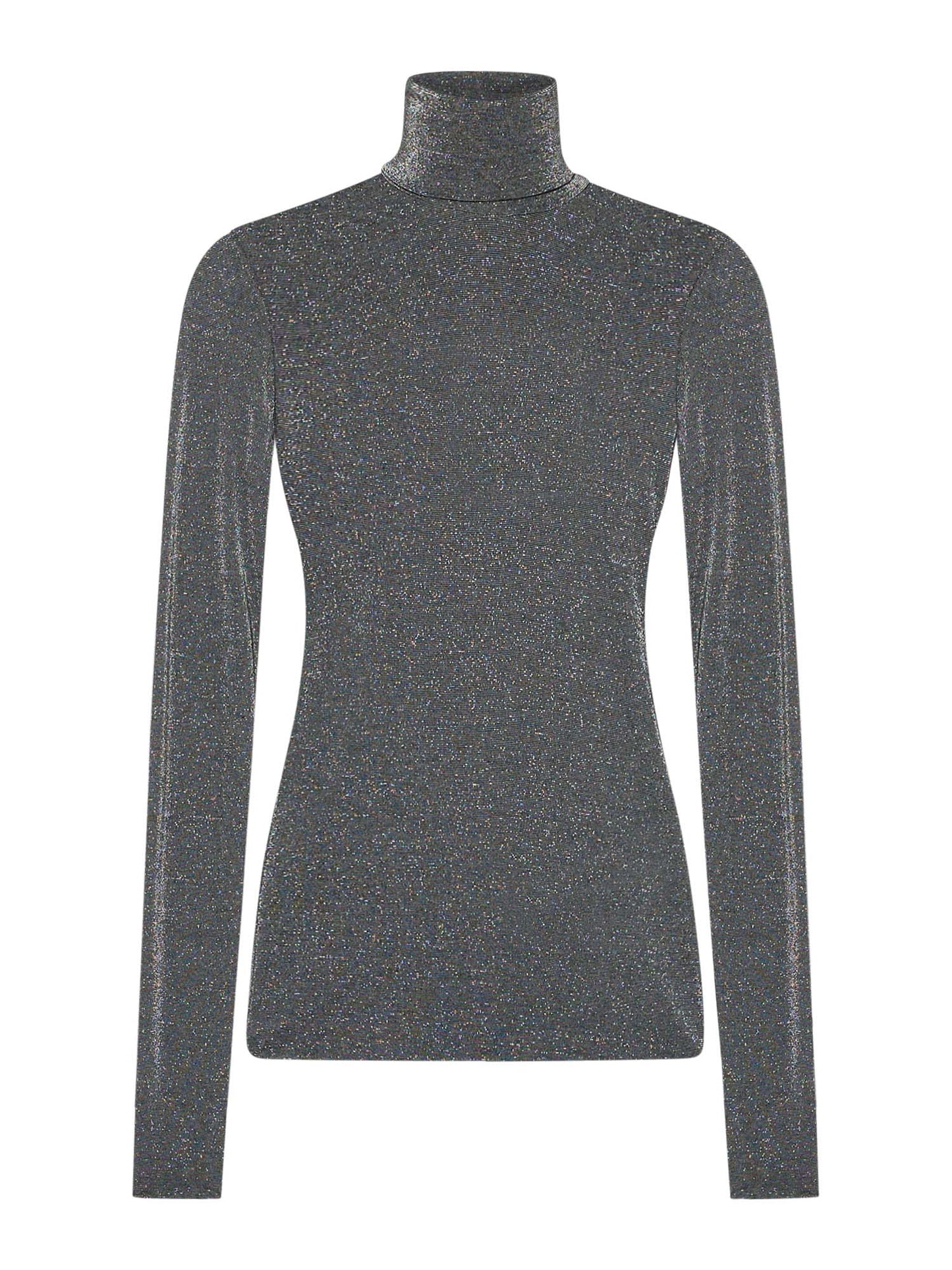 Long-sleeved turtleneck in lurex tulle