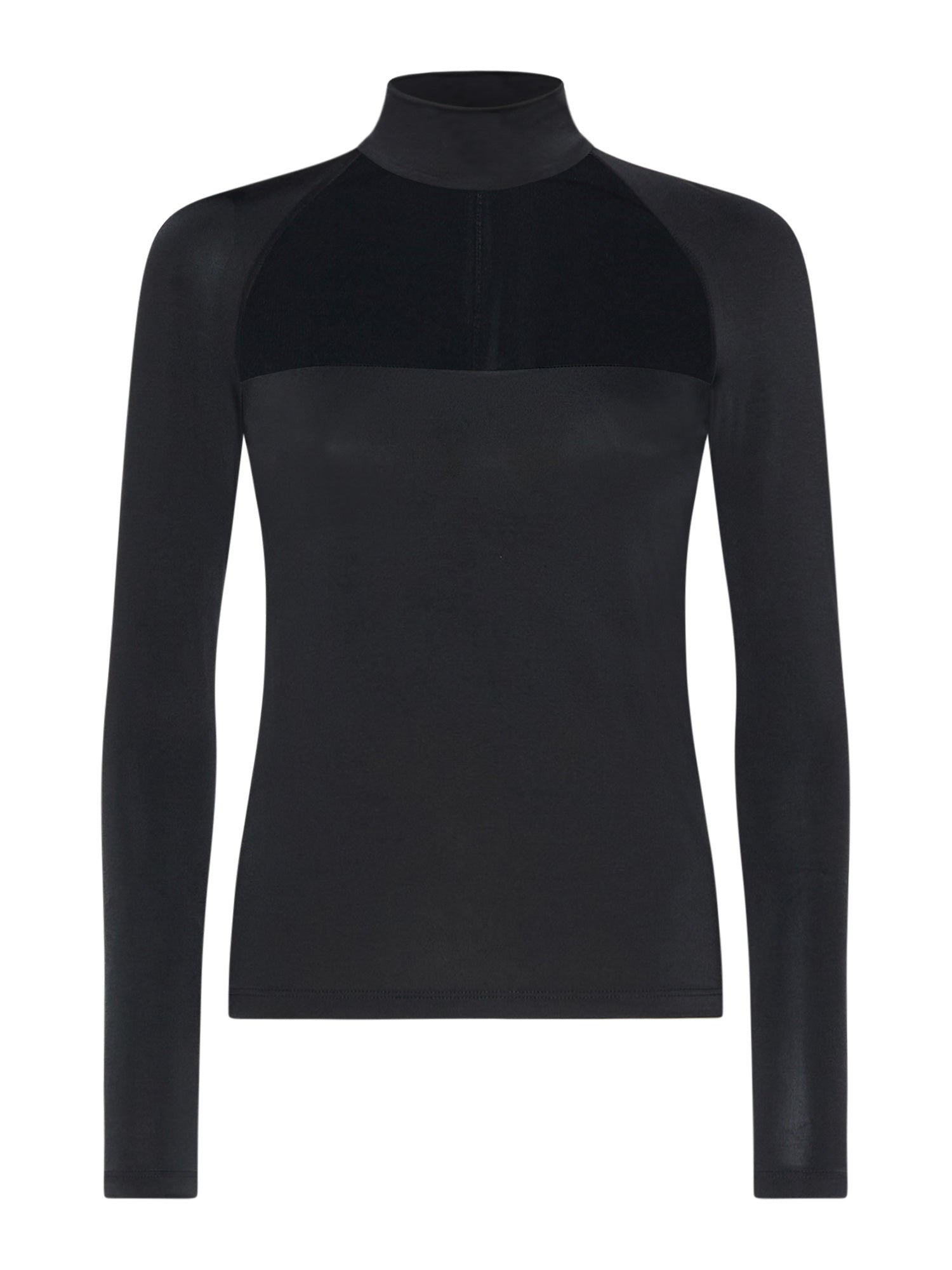 Turtleneck jersey jumper with tulle insert