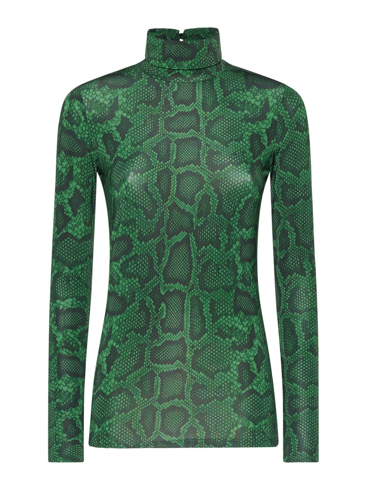 Viscose jersey turtleneck with python print