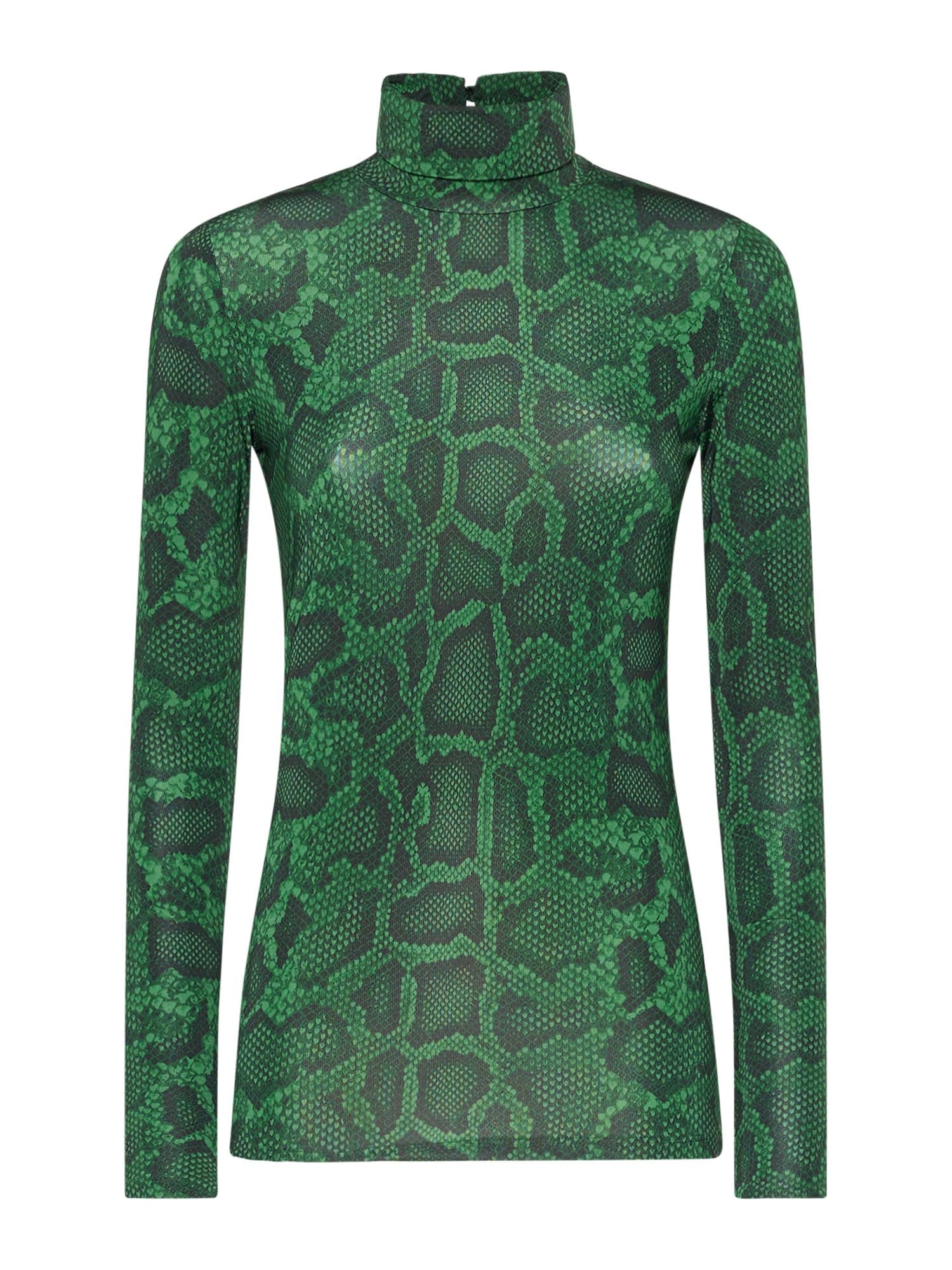 Viscose jersey turtleneck with python print