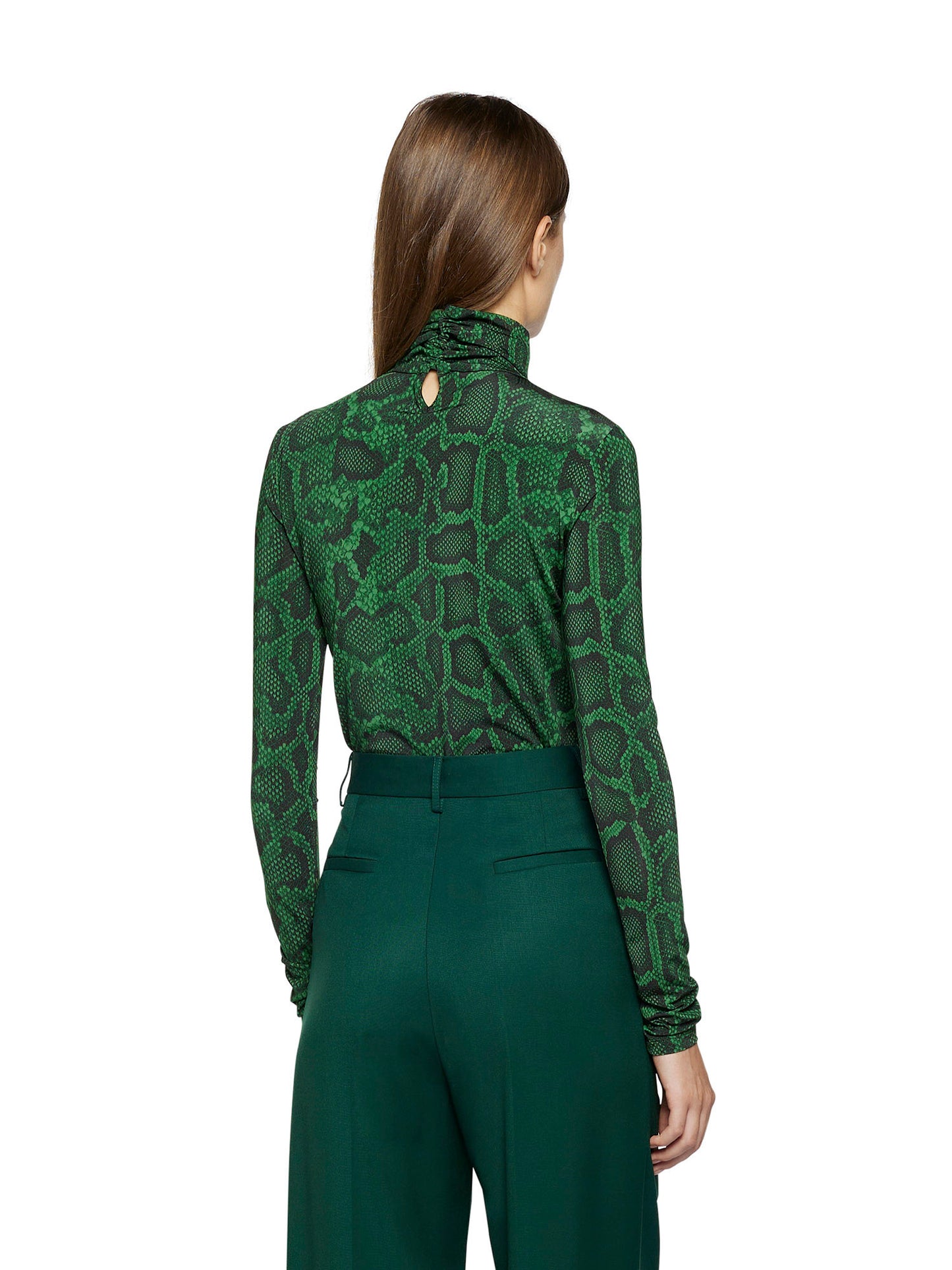 Viscose jersey turtleneck with python print