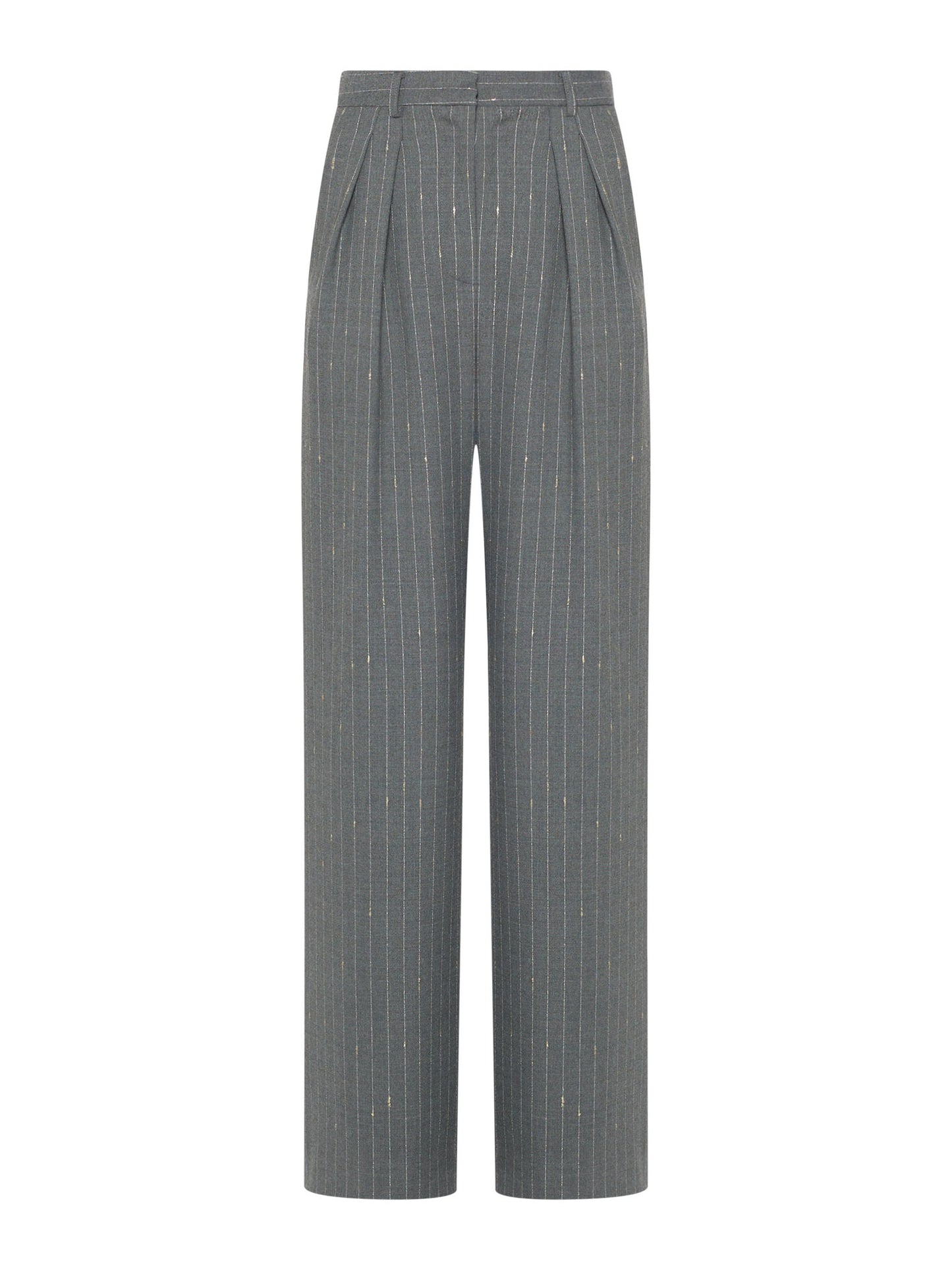 Wide trousers with double pinces in luxury pinstripes