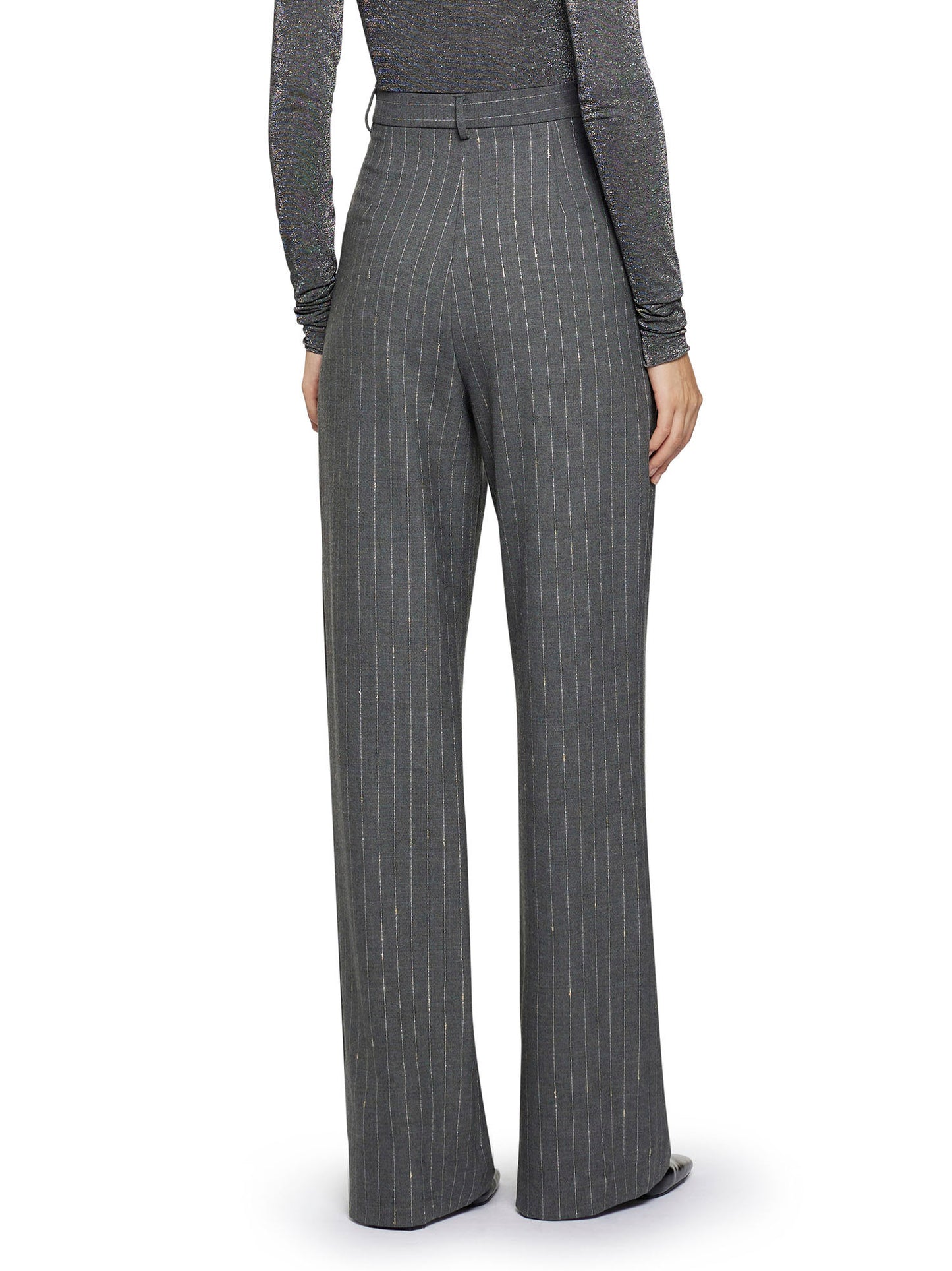 Wide trousers with double pinces in luxury pinstripes