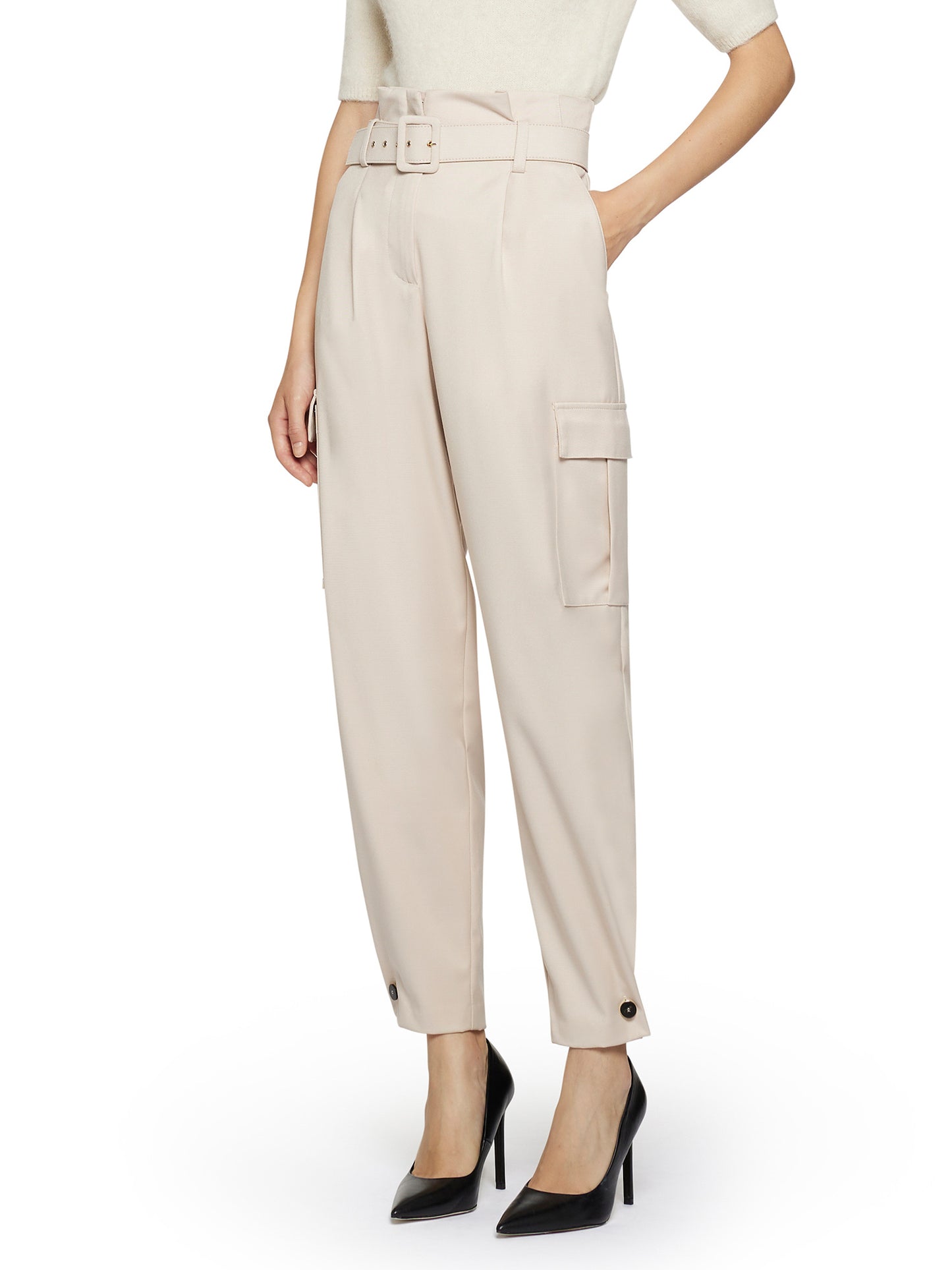 New fit cargo trousers with covered waistband