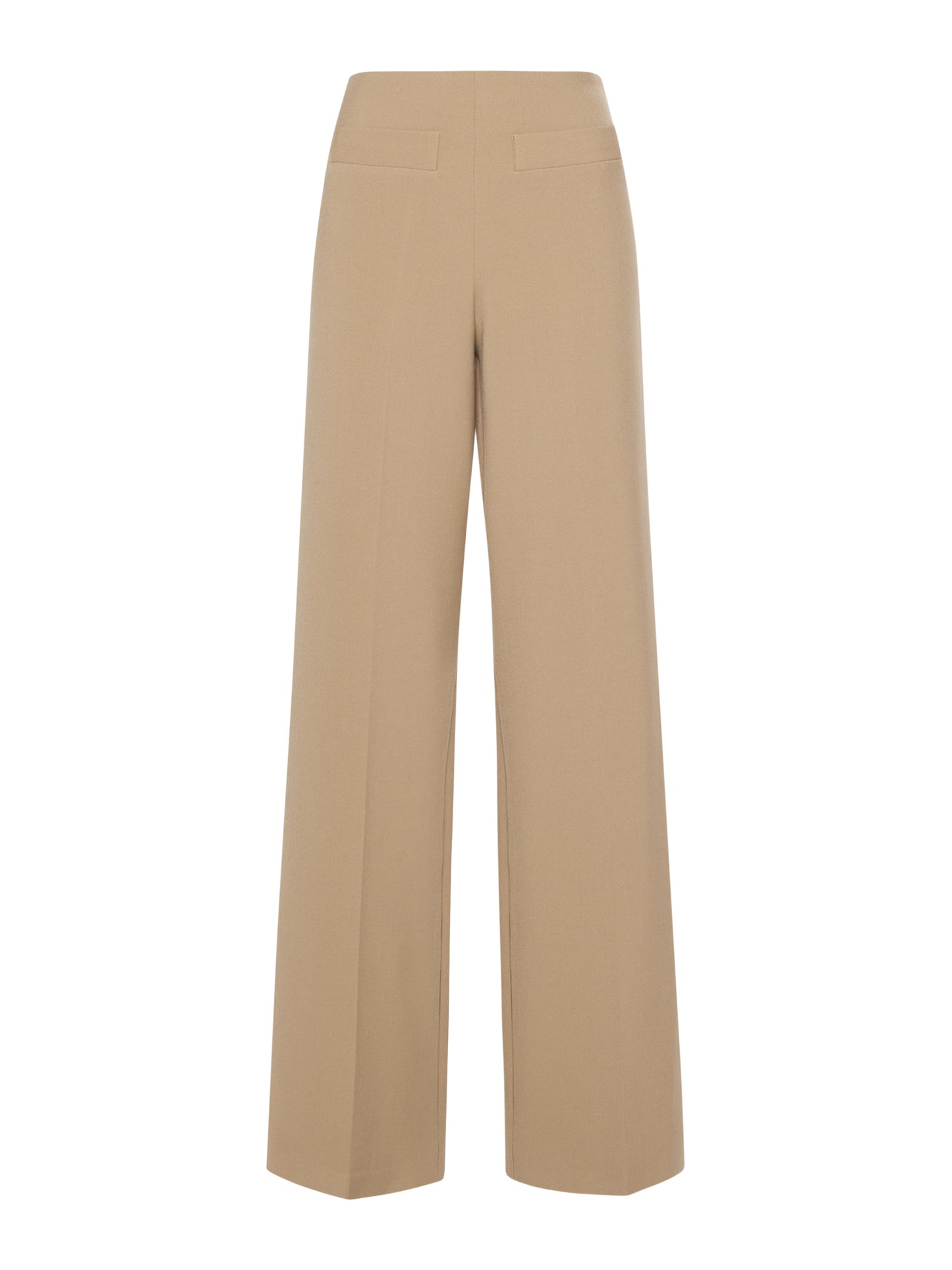 Wide-leg trousers with threads in poly cotton viscose elastane