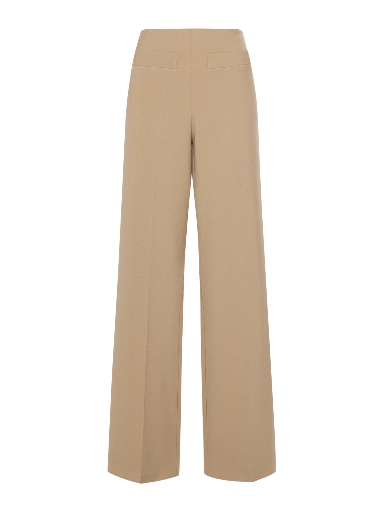 Wide-leg trousers with threads in poly cotton viscose elastane