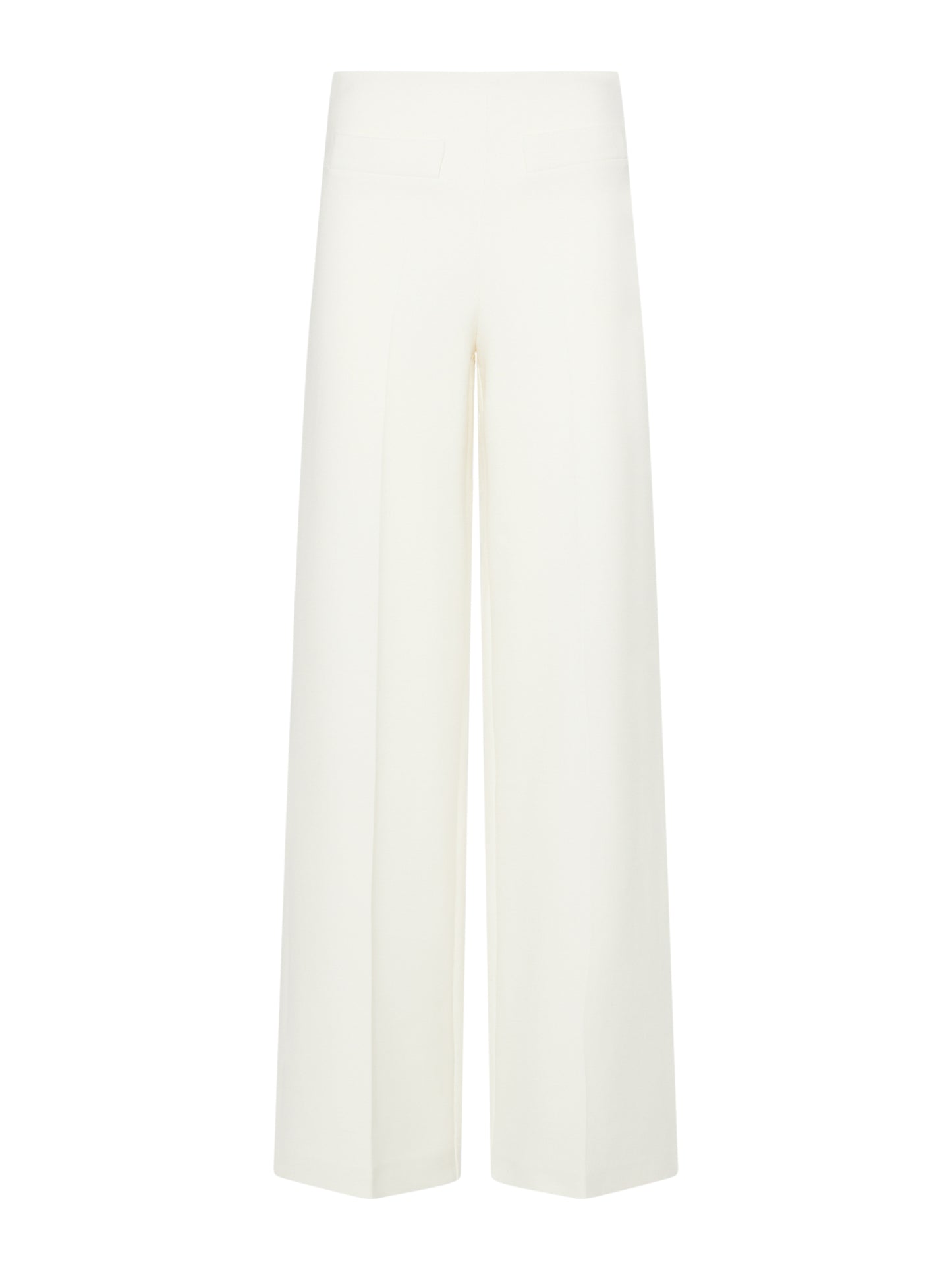 Wide-leg trousers with threads in poly cotton viscose elastane