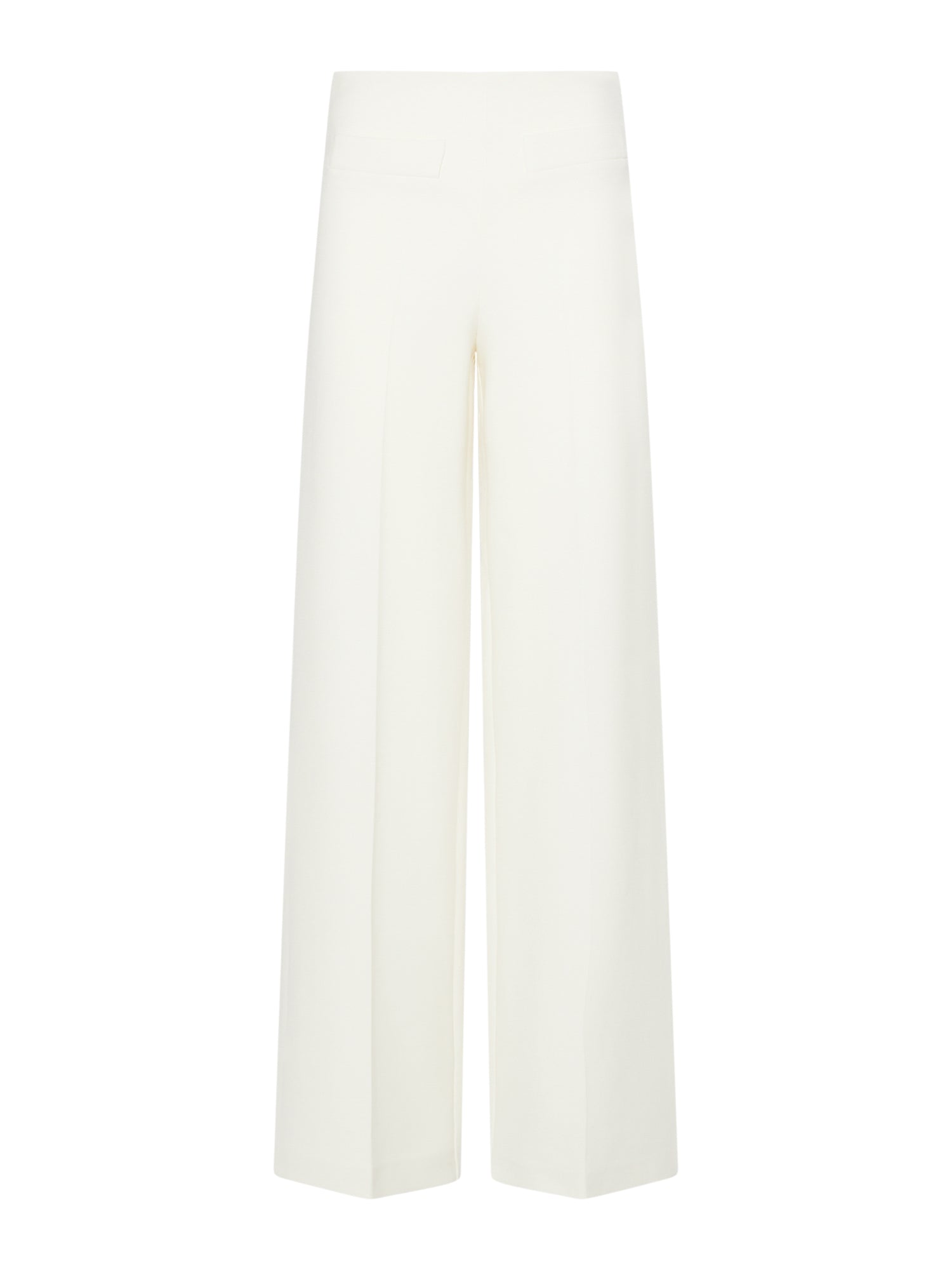 Wide-leg trousers with threads in poly cotton viscose elastane