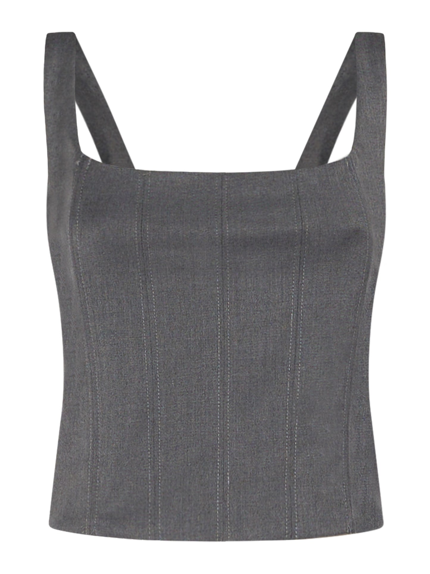 Stitched worsted comfort bustier top