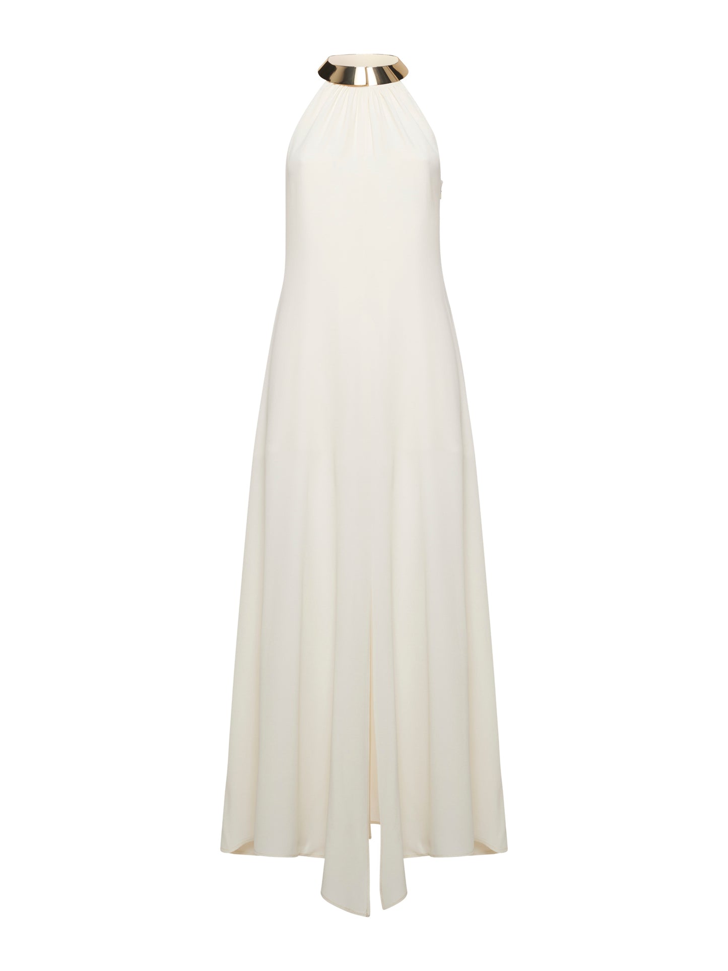 Long dress in silk acetate