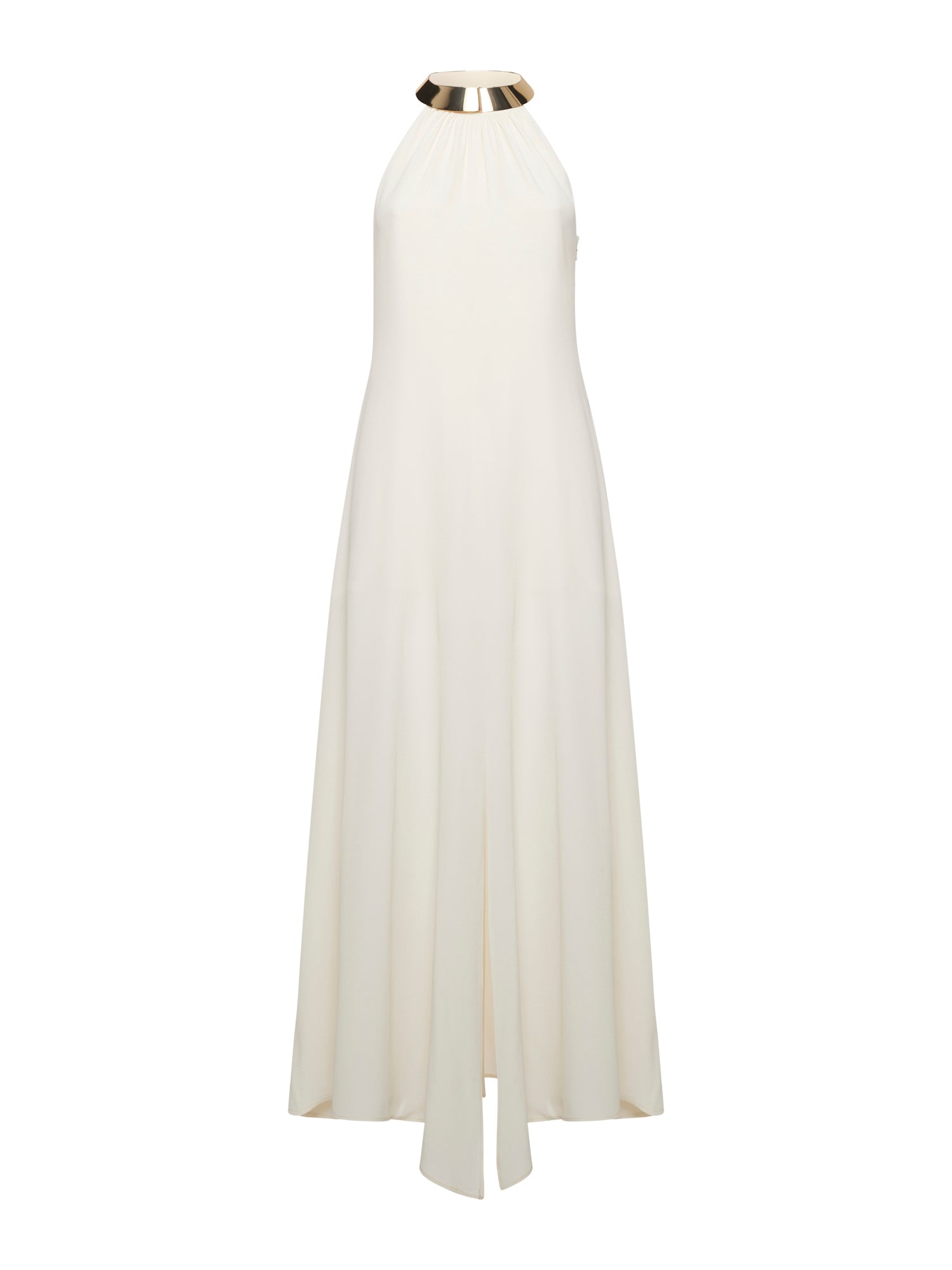 Long dress in silk acetate