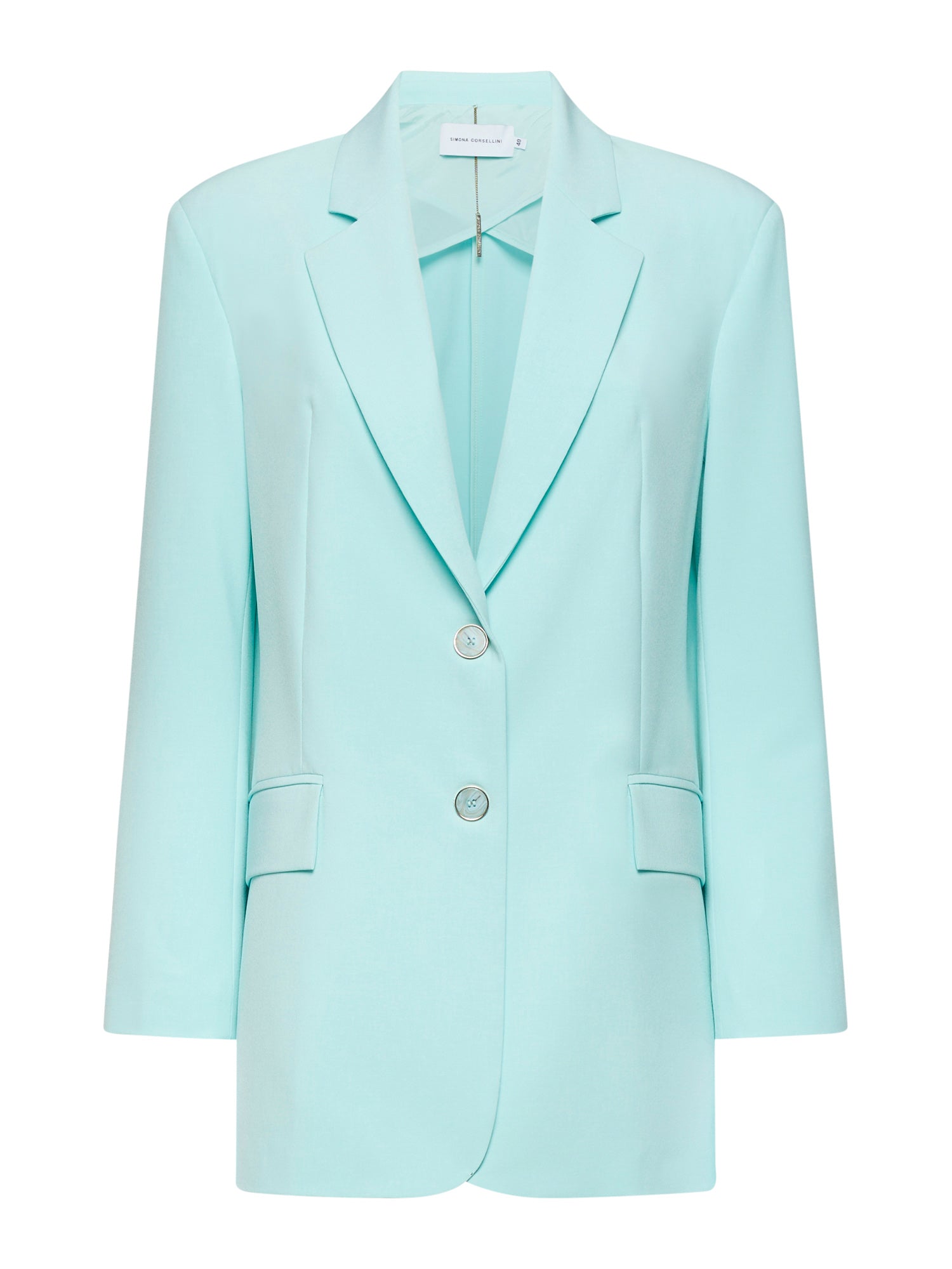 Straight two-button jacket in fluid fabric