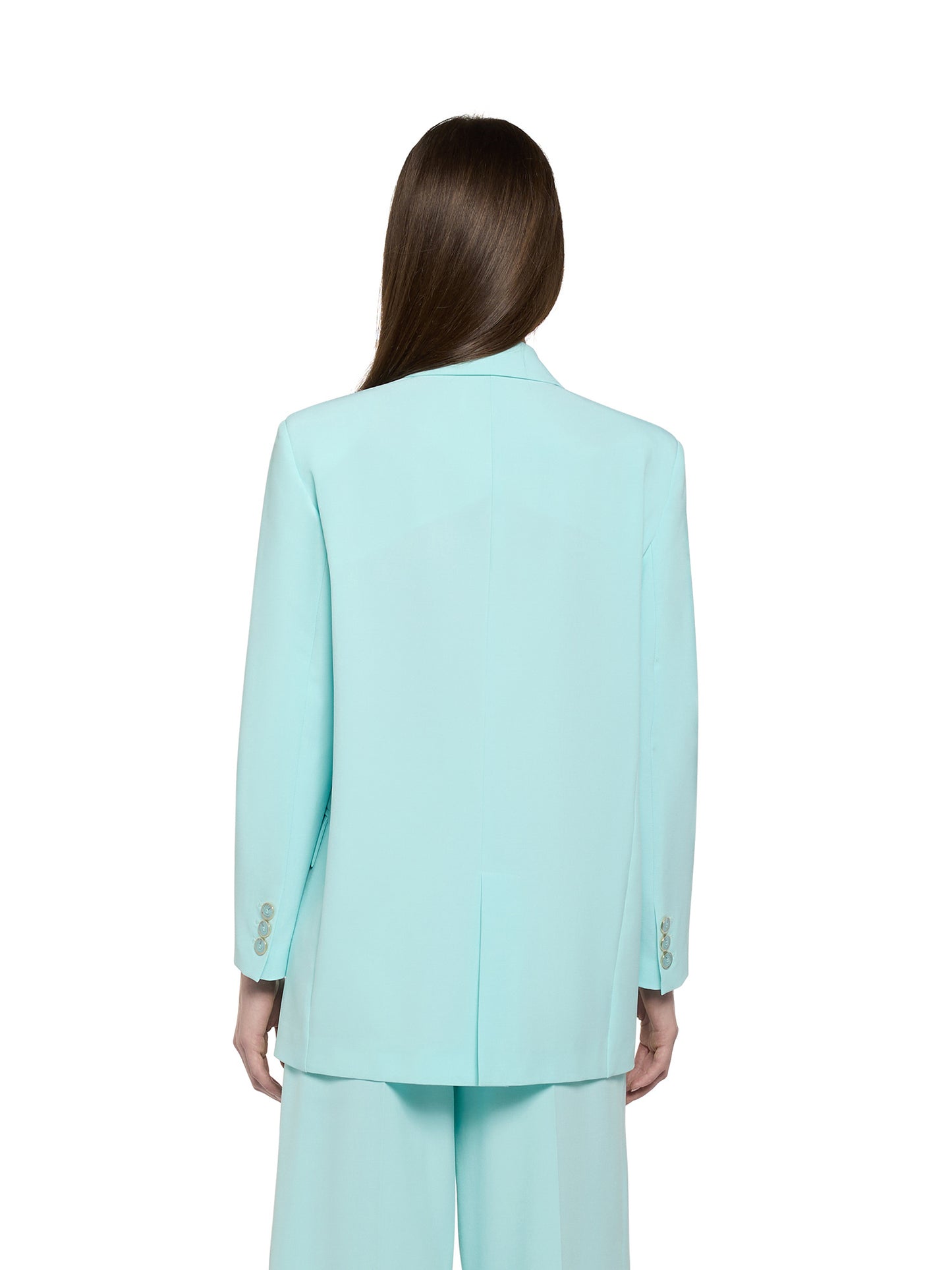 Straight two-button jacket in fluid fabric