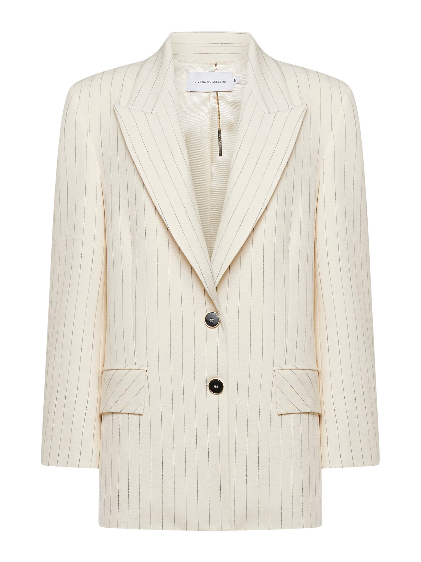 Oversized two-button pinstripe jacket