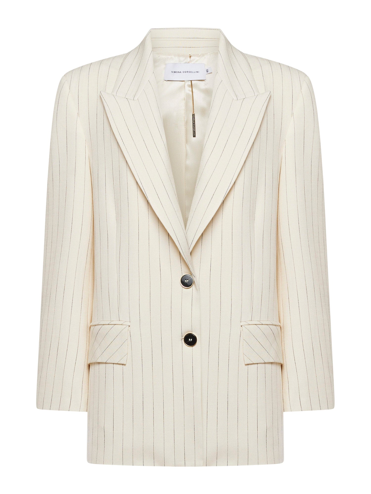 Oversized two-button pinstripe jacket