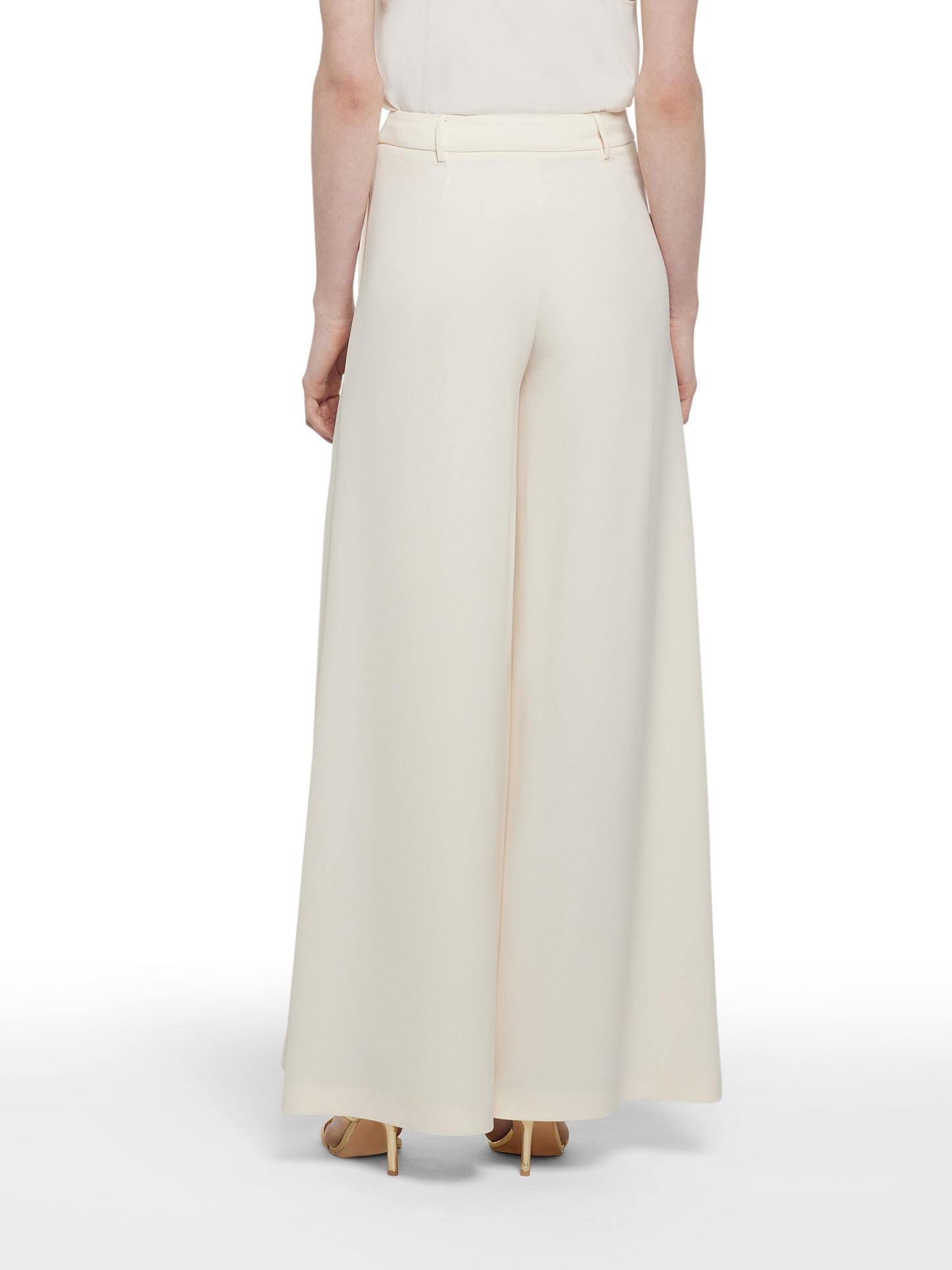 Wide-leg trousers in poly cady