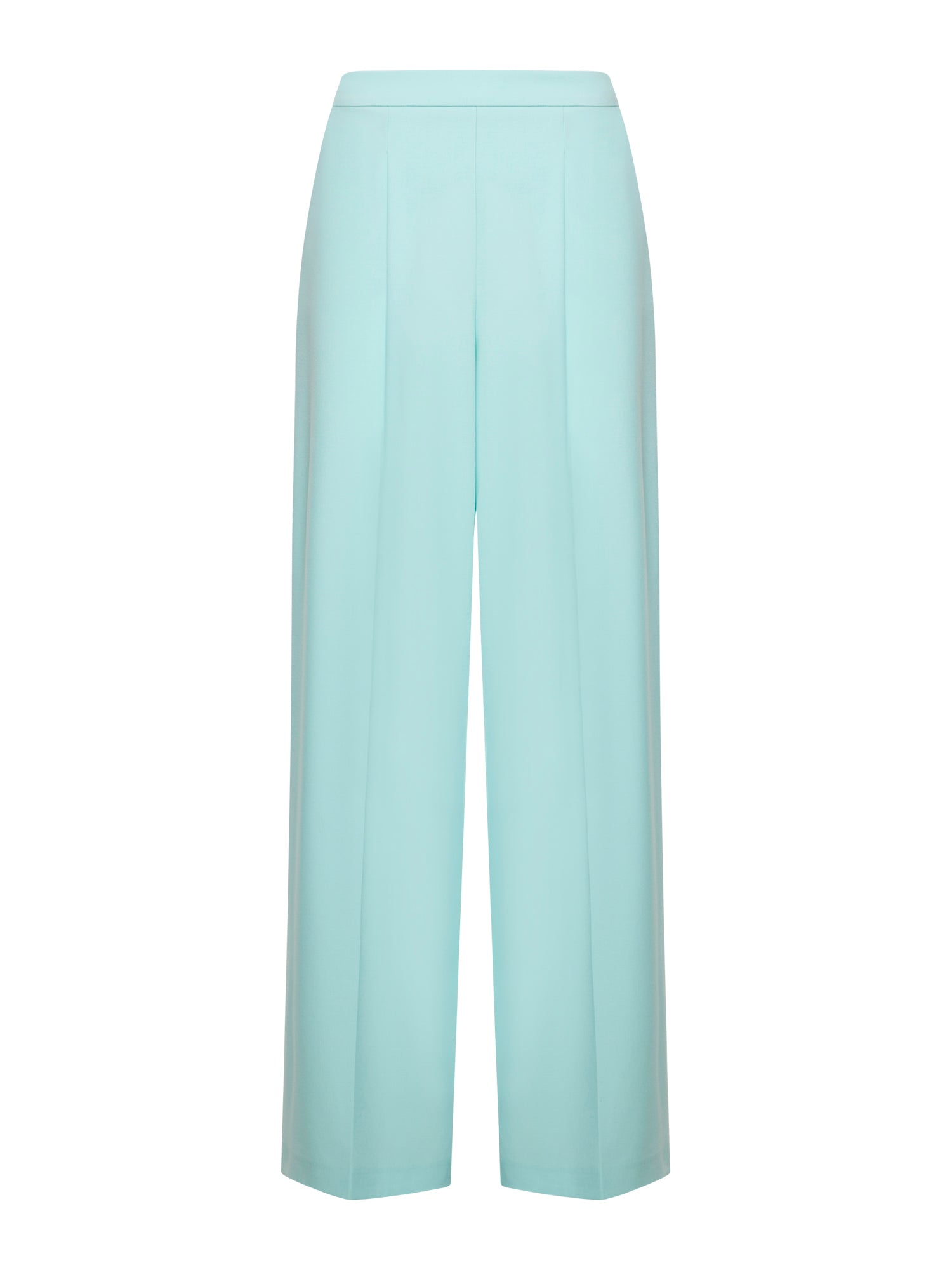 Wide-leg trousers with inverted pleat in fluid fabric