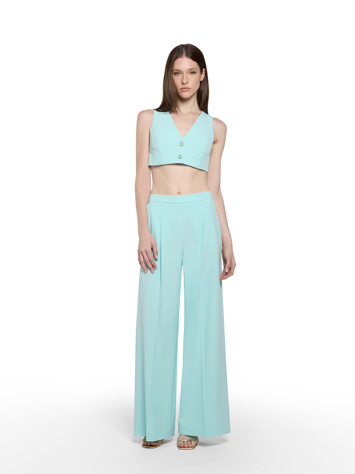 Cropped top in fluid fabric