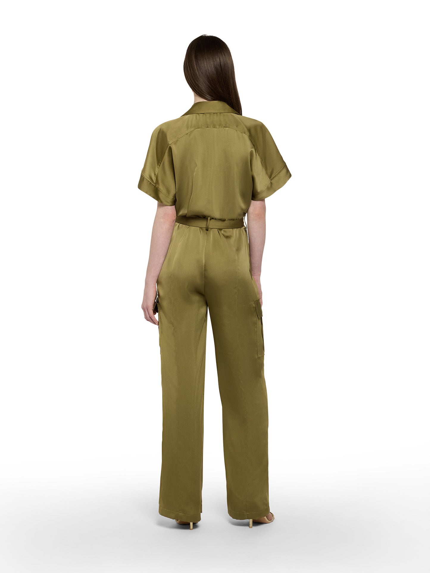 Jumpsuit in fluid cavalry fabric